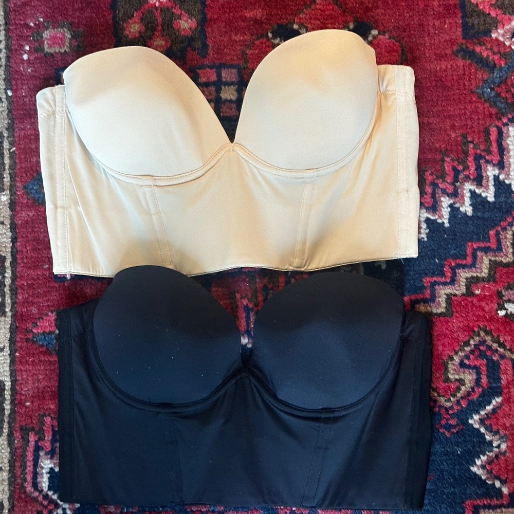 ❣️ 2 Cosabella Bustier Bra Bundle: :) 34B in Beige and Black